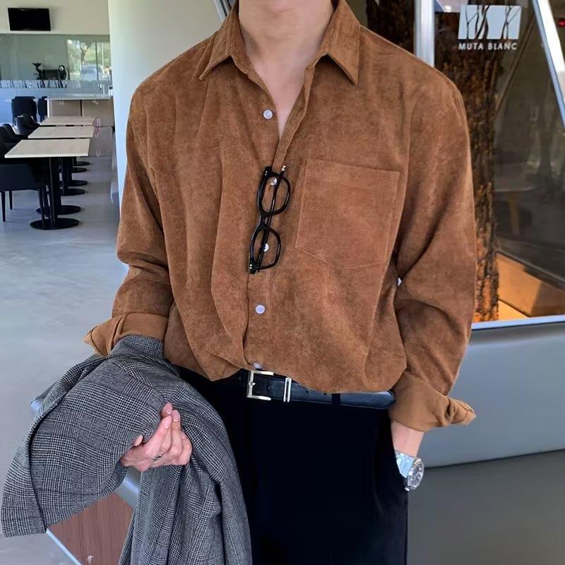Męskie koszule sztruksowe z dł – Corduroy Button Up Shirt Men recenzja i cena
