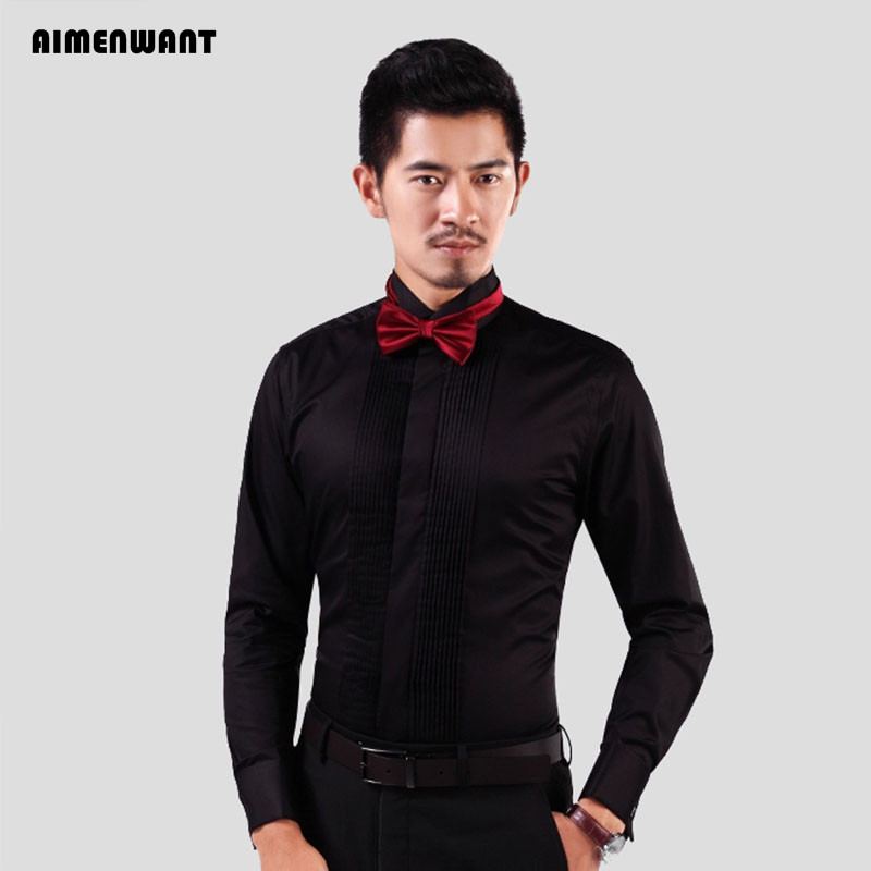 AIMENWANT 2023 koszule smoking – Mandarin Collar Formal Shirt Slim Fit recenzja i cena