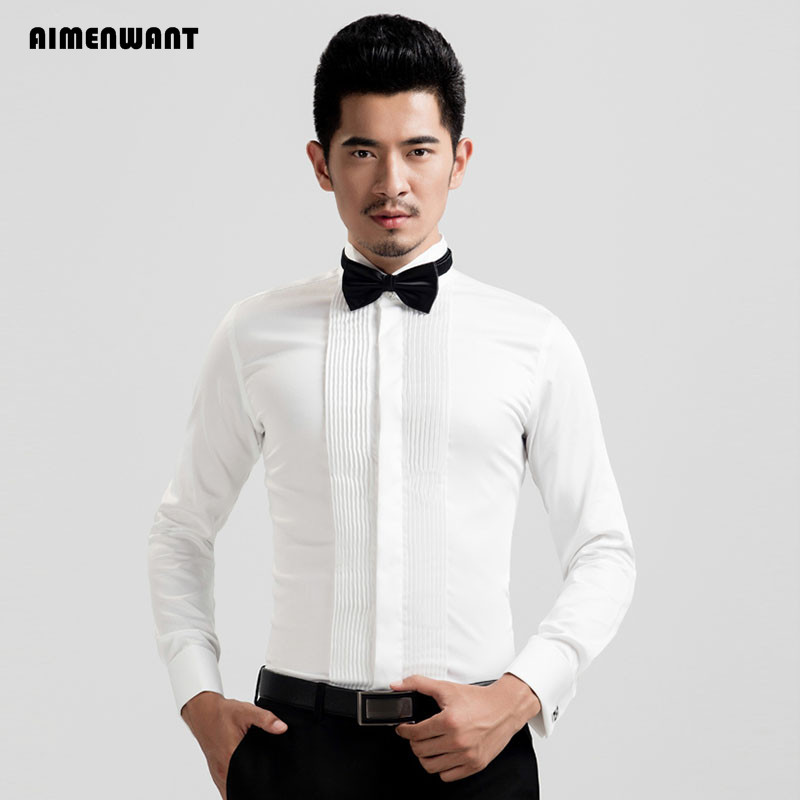 AIMENWANT 2023 koszule smoking – Mandarin Collar Formal Shirt Slim Fit recenzja i cena