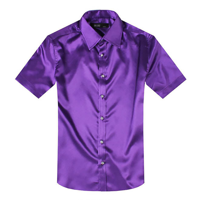 Satyna jedwabna męska koszula  – Mens Satin Silk Dress Shirt recenzja i cena
