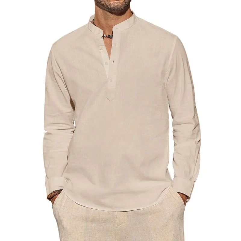 Męskie koszulki z długim rękaw – Mens Linen Shirt Long Sleeve recenzja i cena