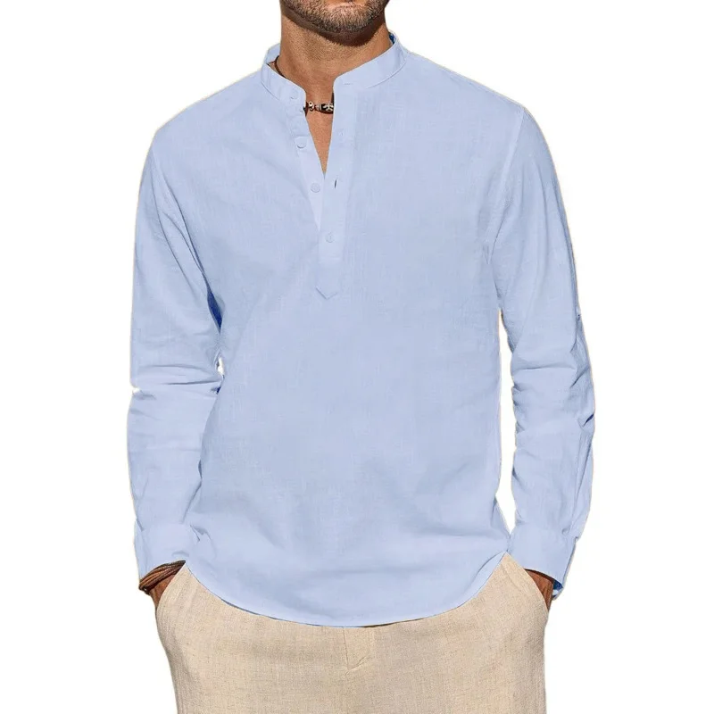 Męskie koszulki z długim rękaw – Mens Linen Shirt Long Sleeve recenzja i cena