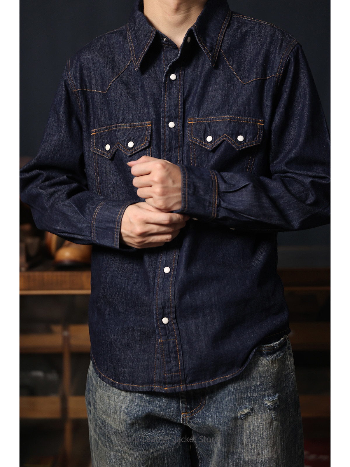 Amerykańska koszula dżinsowa w – Mens Western Denim Pearl Snap Shirt recenzja i cena