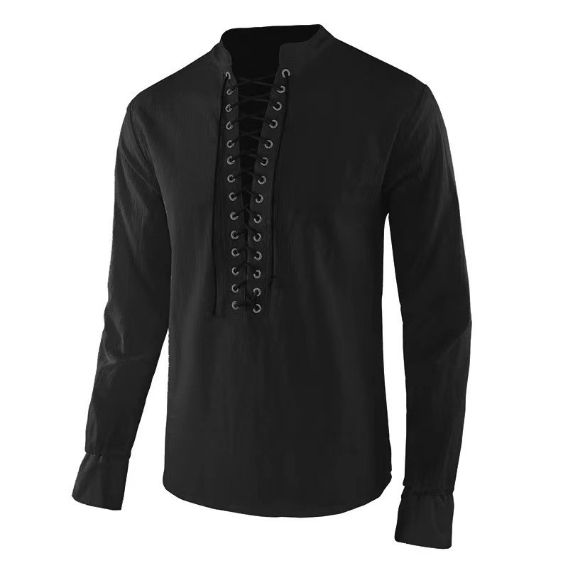 Męska koszula renesansowa pira – Mens Linen Shirt Long Sleeve recenzja i cena